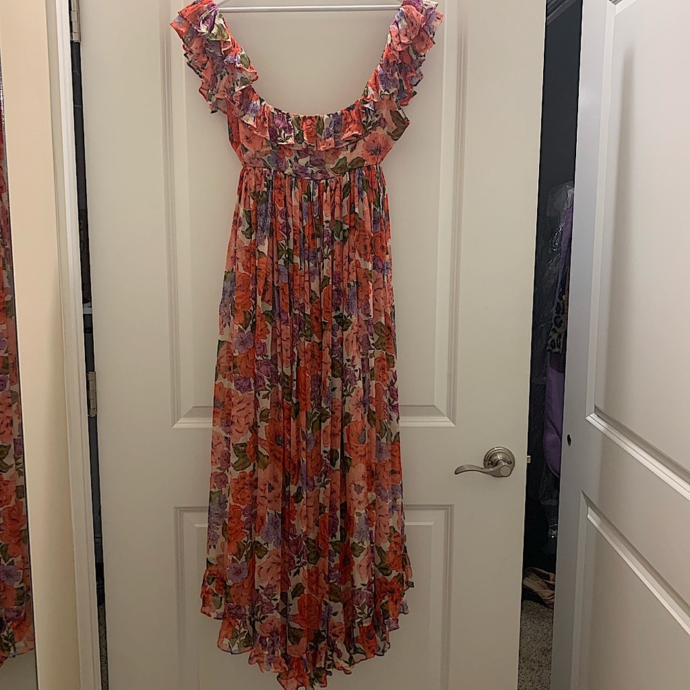 Zimmerman Poppy Frill Edge Midi Dress